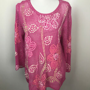 Sigrid Olsen Sport Sz L Linen Cotton Sweater